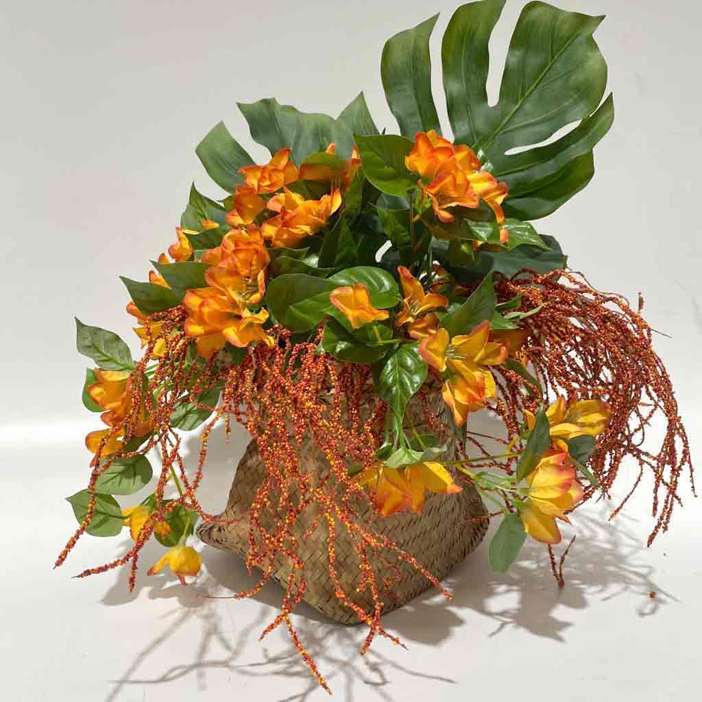 CENTREPIECE, Tropical Arrangement 3 w Basket (made to order)